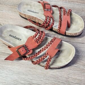 SUNDANCE Helena Orange Slip On Sandals Women's 40